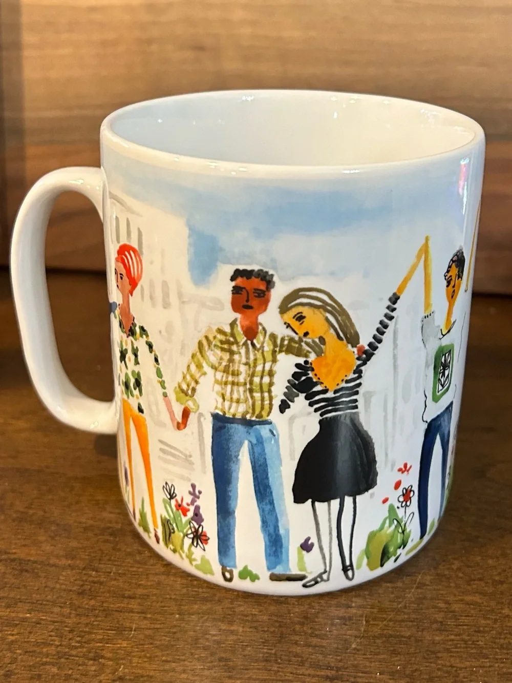 Pier 1 Imports Porcelain Over-Sized WE THE PEOPLE Coffee Mug/Cup Diversity 24 oz